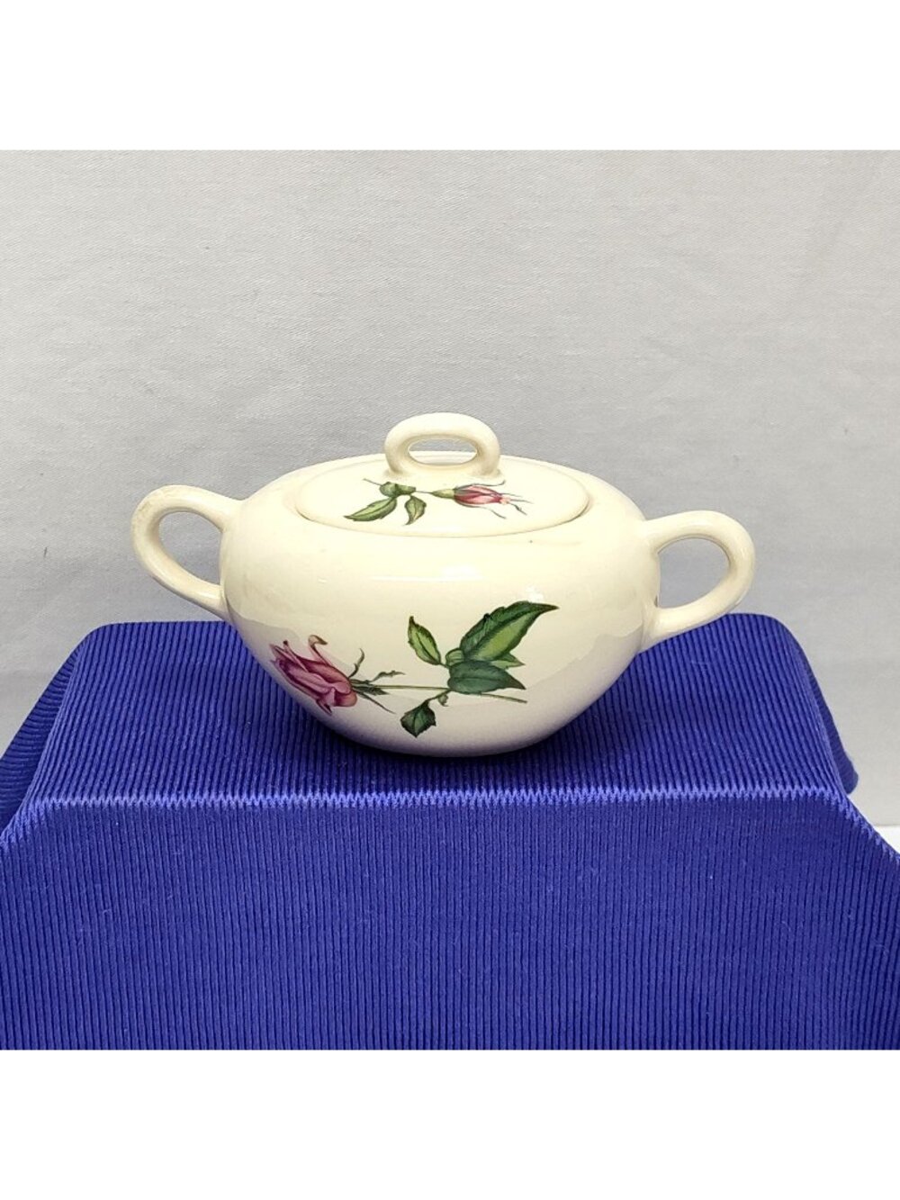 Harmony House Betsy Rose Sugar Bowl w/ Lid Ceramic Mid-Century Modern 1950s VTG
